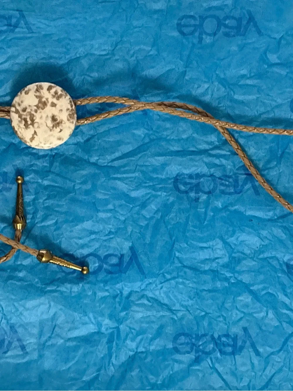 Neutral Marble-Look Decorative Accent Tray Bolo Tie